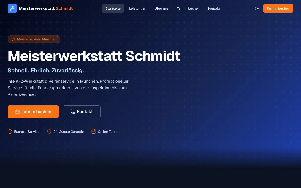 Beispiel: Kfz-Werkstatt-Website